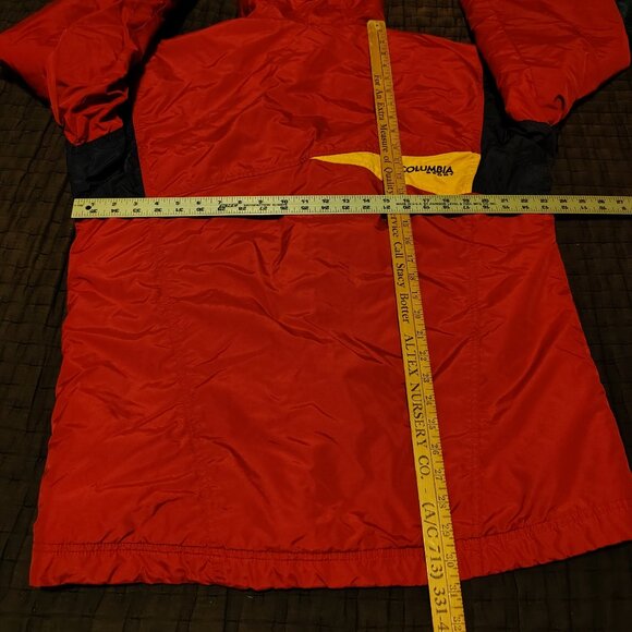 VINTAGE Columbia Sport Jacket Women's Medium Red Full Zip Hooded Ski Baggy - Picture 13 of 16